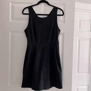 J. Crew Black Pleated A-Line Dress